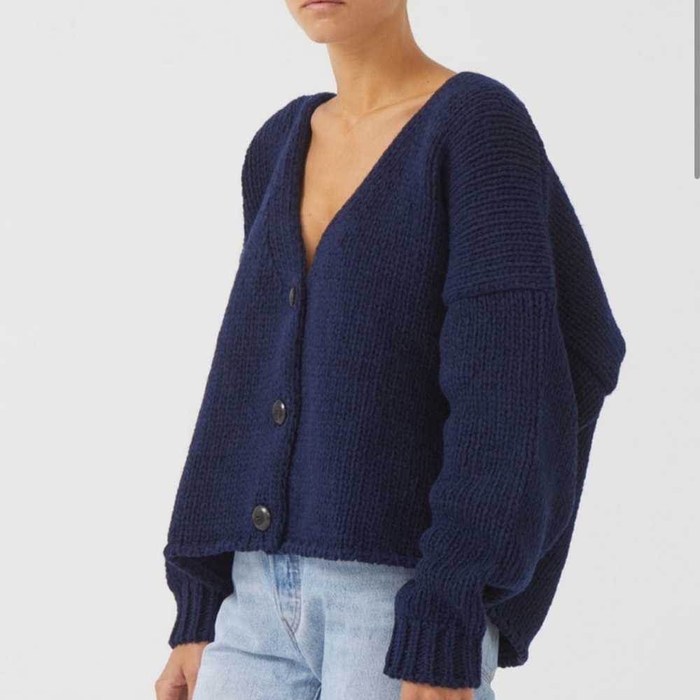 Babaa Cardigan no57 Navy Blue Wool Sweater 🧵🩵